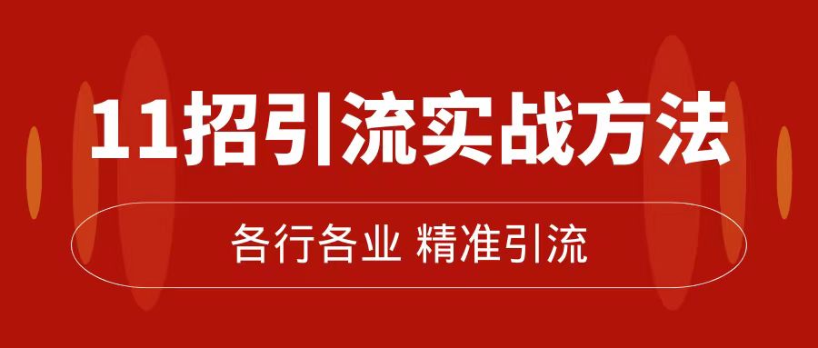 精准引流术：11招引流实战方法，让你私域流量加到爆（11节课完整版）-网亿资源平台