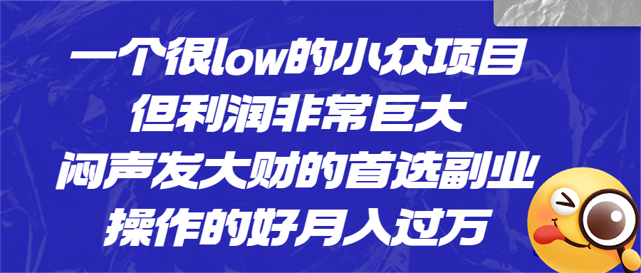 一个很low的小众项目，但利润非常巨大，闷声发大财的首选副业，月入过万-网亿资源平台