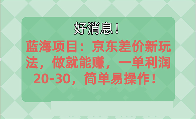 越早知道越能赚到钱的蓝海项目：京东大平台操作，一单利润20-30，简单易操作-网亿资源平台