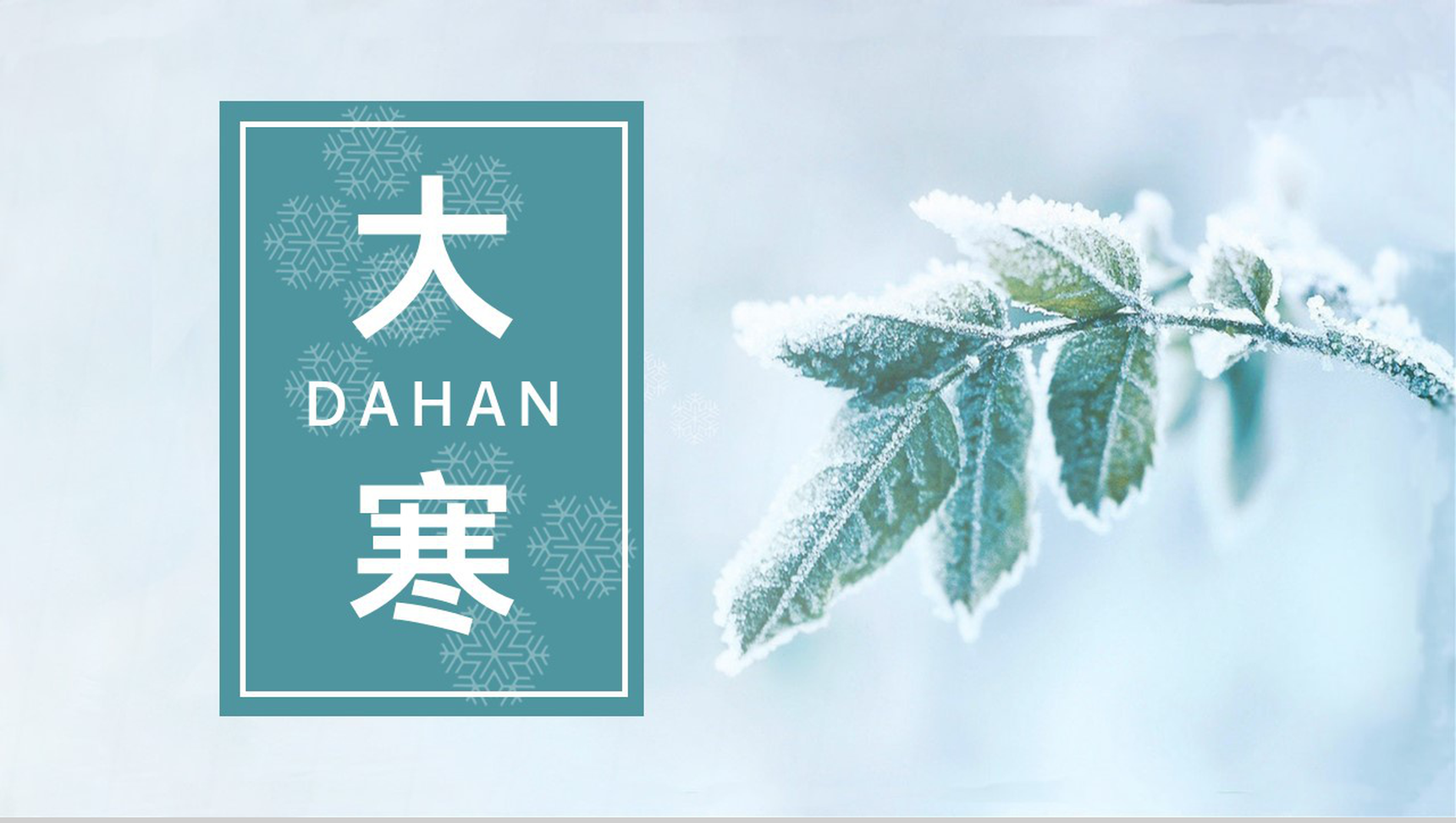 绿色简约风传统二十四节气大寒主题策划PPT模板-网亿资源平台