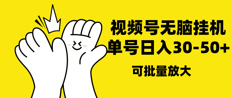 视频号无脑挂机，单号30-50+，可批量放大-网亿资源平台