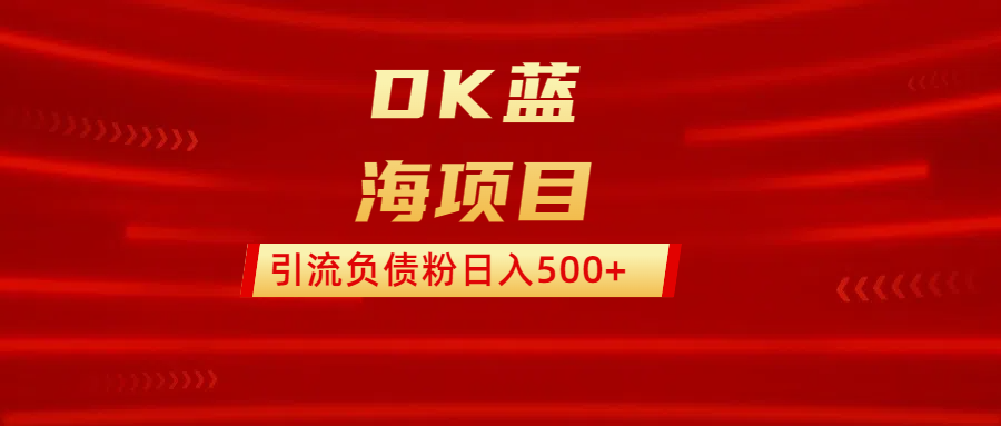 DK蓝海项目  通过，抖音，快手，小红书，引流负债粉日入500+-网亿资源平台