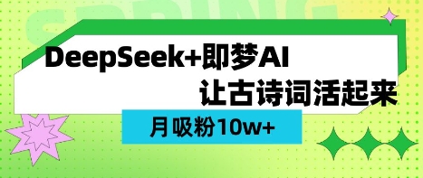用DeepSeek做AI 古诗词视频，涨粉 10W+(保姆级教程)-网亿资源平台
