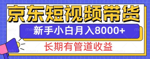 京东短视频带货新玩法，长期管道收益，新手也能月入8000+-网亿资源平台