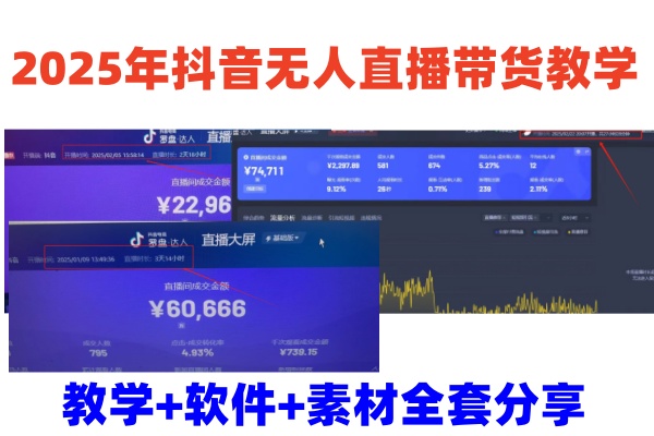 2025年抖音无人直播带货教学，从0到1全程干货快速撸金-网亿资源平台