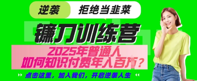 【网创项目终点站-镰刀训练营超级IP合伙人】25年普通人如何通过知识付费实现逆袭【揭秘】-网亿资源平台