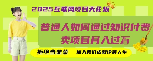 2025互联网项目天花板，普通人如何通过知识付费卖项目月入过W，拒绝当韭菜【揭秘】-网亿资源平台