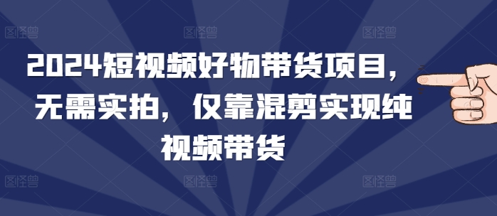 2024短视频好物带货项目，无需实拍，仅靠混剪实现纯视频带货-网亿资源平台