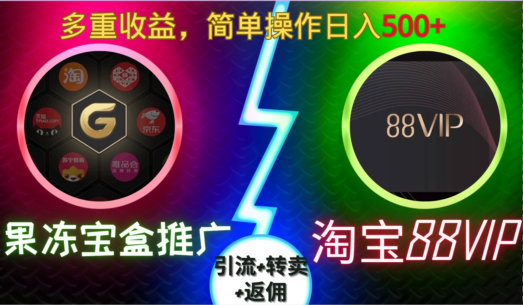 果冻宝盒推广88VIP，引流+转卖+返佣，多重收益，简单操作日入5张【揭秘】-网亿资源平台