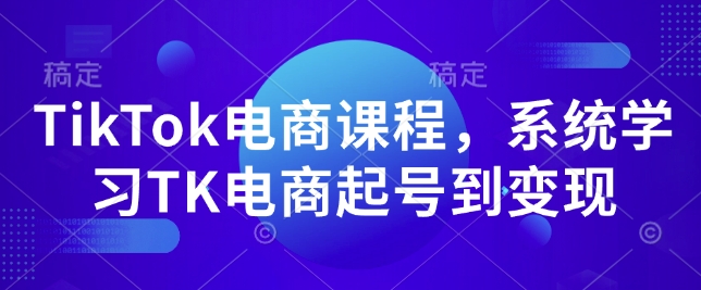 TikTok电商课程，​系统学习TK电商起号到变现-网亿资源平台