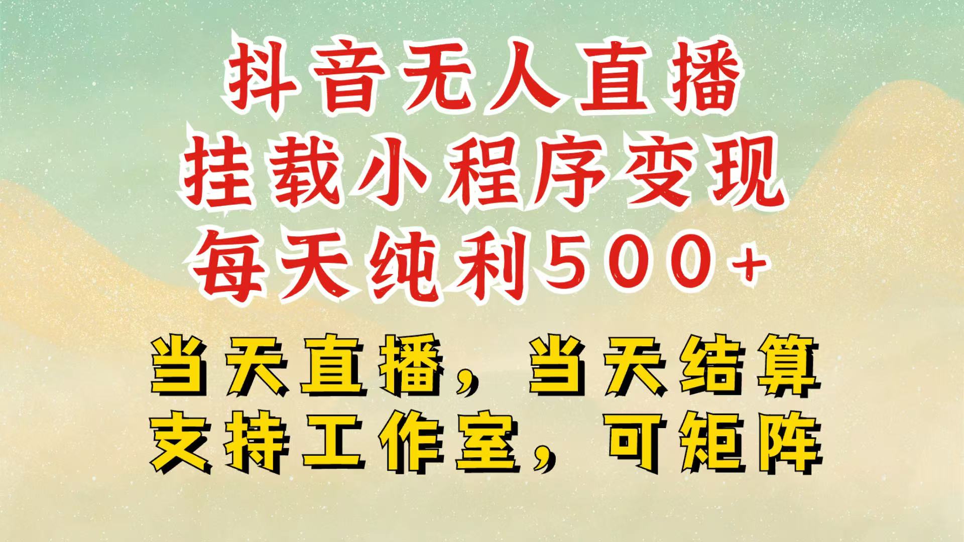 抖音无人挂机项目，轻松日入500+,挂载小程序玩法，不违规不封号，有号的一定挂起来-网亿资源平台