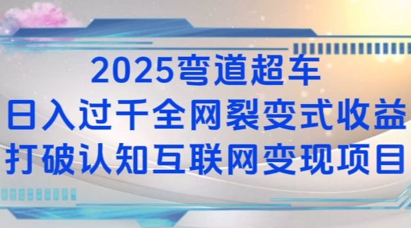 2025弯道超车日入过K全网裂变式收益打破认知互联网变现项目【揭秘】-网亿资源平台