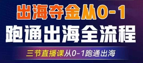2025出海夺金从0-1跑通出海全流程，三节直播课从0-1跑通出海，教你用AI跑通全流程-网亿资源平台