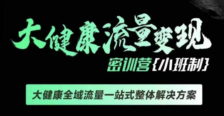 千万级大健康变现课线下课，大健康全域流量一站式整体解决方案-网亿资源平台