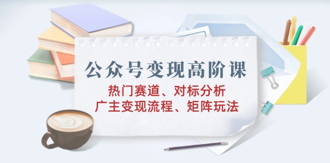 （14177期）公众号变现高阶课：热门赛道、对标分析、广告主变现流程、矩阵玩法-网亿资源平台