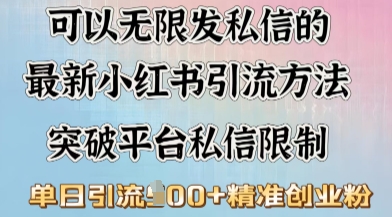 最新“摆烂式”引流打法，小红书私信引流，单天引流100+-网亿资源平台