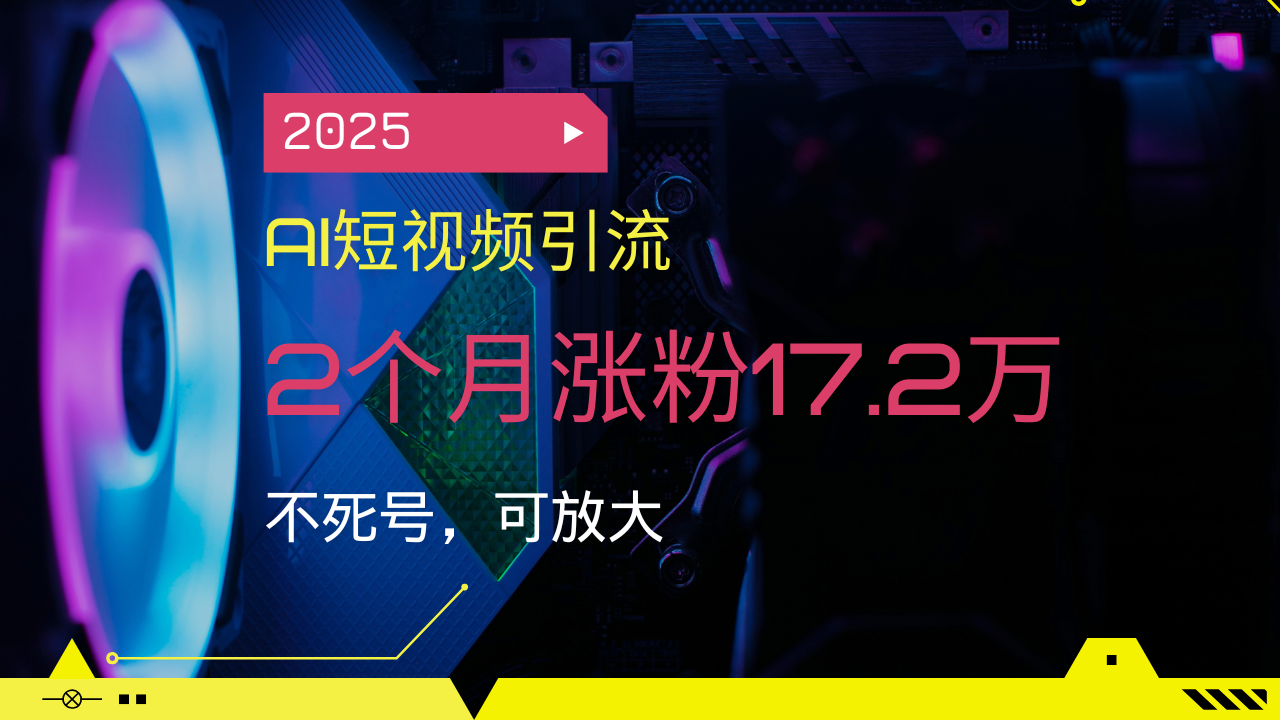（14213期）2025AI短视频引流，2个月涨粉17.2万，不死号，可放大-网亿资源平台