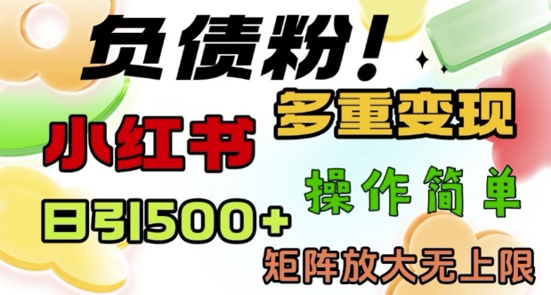 2月最新小红书日引500+负债粉，多重变现轻松过W，矩阵放大无上限-网亿资源平台