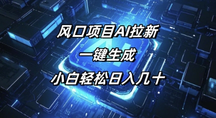 风口项目AI拉新，一键生成，小白轻松日入几十-网亿资源平台