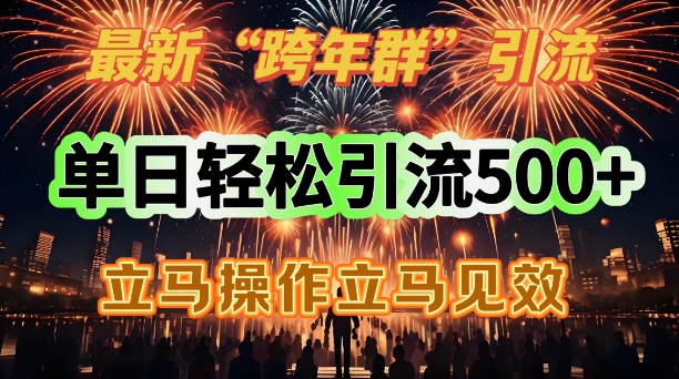 最新跨年群引流，单日轻松引流500，立马操作立马见效-网亿资源平台