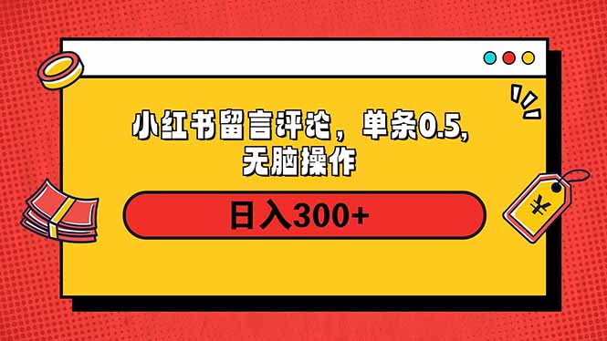 （14044期）小红书评论单条0.5元，日入300＋，无上限，详细操作流程-网亿资源平台