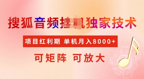 全网首发搜狐音频挂JI独家技术，项目红利期，可矩阵可放大，稳定月入8k【揭秘】-网亿资源平台