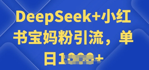 用 DeepSeek + 小红书做搬运工，每天 2 小时，引流宝妈粉月变现过W-网亿资源平台