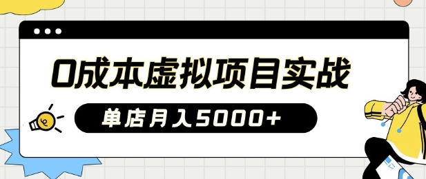 0成本虚拟项目实战手把手教你落地，单店月入5k-网亿资源平台