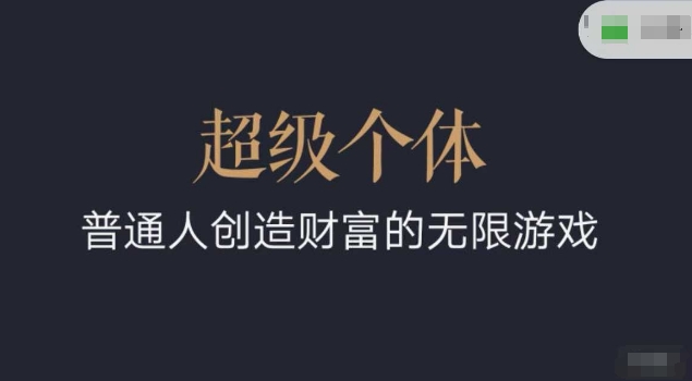 超级个体2024-2025翻盘指南，普通人创造财富的无限游戏-网亿资源平台
