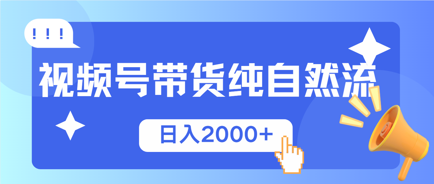 （13998期）视频号带货，纯自然流，起号简单，爆率高轻松日入2000+-网亿资源平台