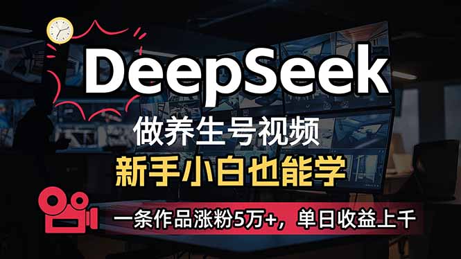 （14270期）小白用DeepSeek做养生号，一条作品涨粉5万+，单日收益上千-网亿资源平台