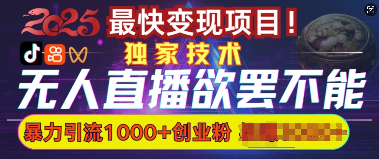 欲罢不能的无人直播引流，超暴力日引流1000+高质量精准创业粉-网亿资源平台