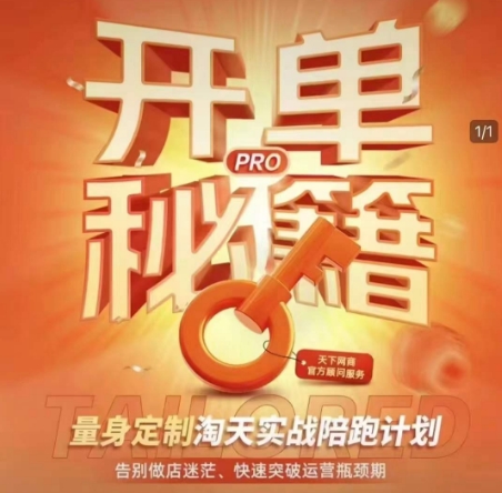 淘宝开单秘籍PRO，量身定制淘天实战陪跑计划，告别做店迷茫、快速突破运营瓶颈期-网亿资源平台