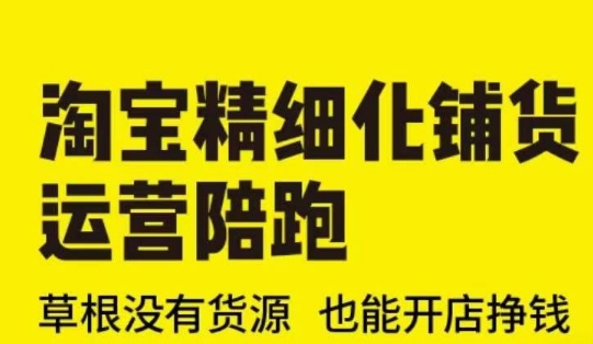 淘宝精细化铺货运营陪跑(部分更新至2025)，草根没有货源 也能开店挣钱-网亿资源平台