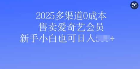 2025多渠道0成本售卖爱奇艺会员，新手小白也可日入多张-网亿资源平台